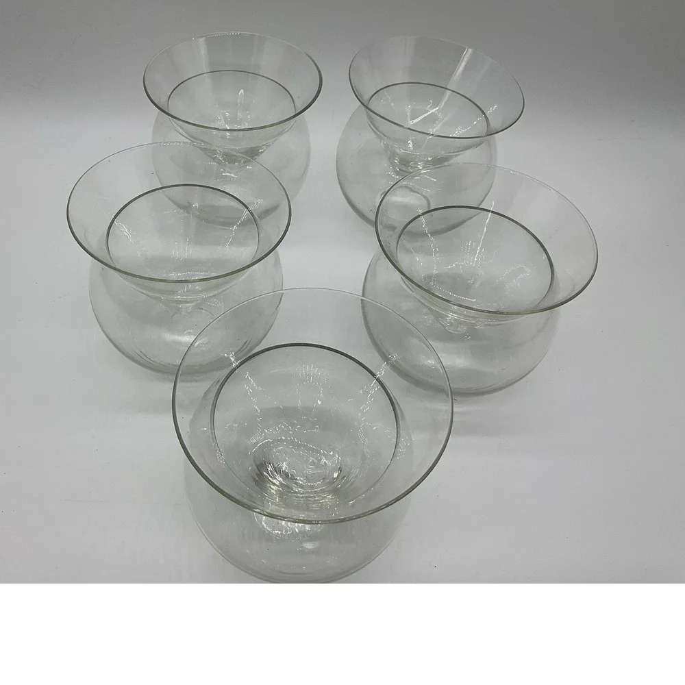 Martini Chiller Bowls Set of 5 Clear Glass 2-Piece Shrimp Cocktail Party